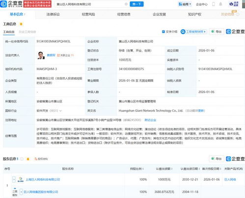 巨人網絡成立新公司，深化布局互聯網游戲與信息服務業務